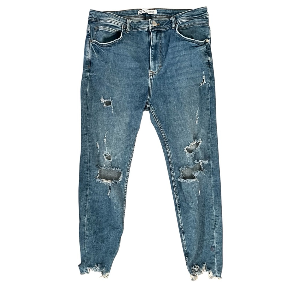 Zara Man Distressed Denim Jeans